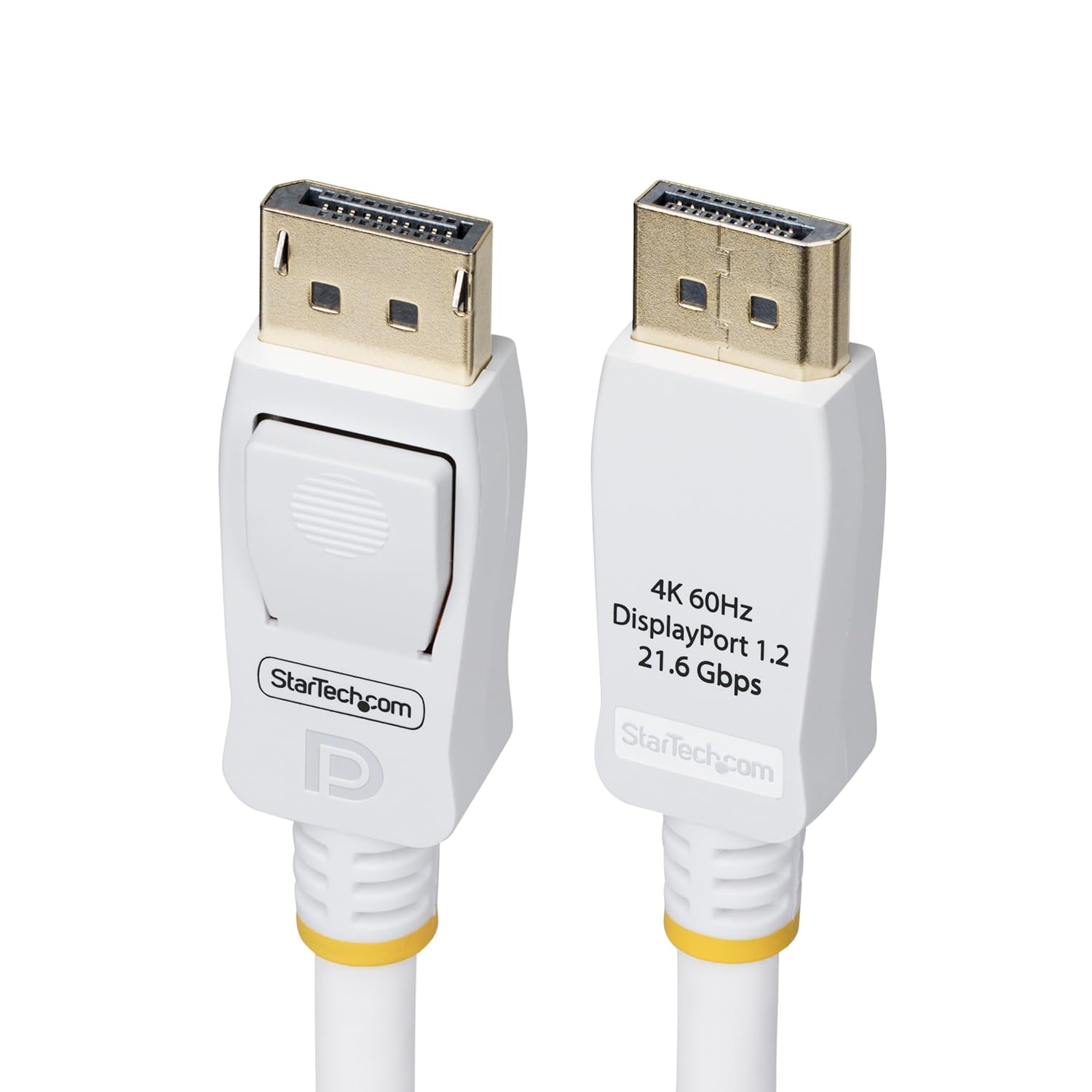 StarTech.com 10ft (3m) White VESA Certified DisplayPort 1.2 Cable, 4K 60Hz, 21.6Gbps, Latching DP Connectors, DP 1.2 Cable