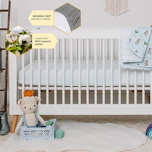 Miniatura 8 de Burt's Bees Baby - Sábana bajera para cuna, para niñas y niños y unisex, 100% algodón orgánico, para colchones estándar para cuna y niños pequeños