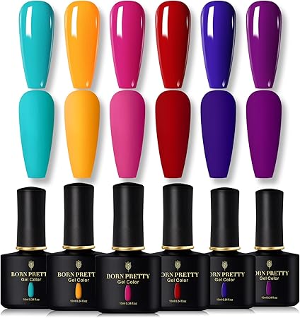 Amazon Born Pretty ジェルネイルカラーセット カラージェル ネイル 春夏ネイル 紫 ブルー 赤 10ml 6色 Uv Led対応 ポリッシュタイプ セルフネイル Lustrous Land Born Pretty ジェルネイル 通販