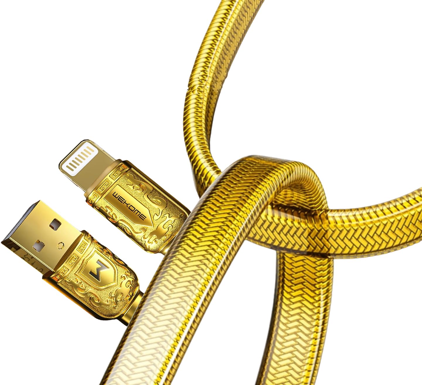 WEKOME WDC-161 6A Lightning USB Fast Charging Data Cable, Length: 1 m gold series