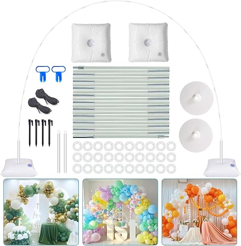 IDAODAN Balloon Arch Kit, Balloon Arch Stand with Base, Adjustable Wide Garland Arch for Wedding Baby Shower Birthday Party Supplies Decorations