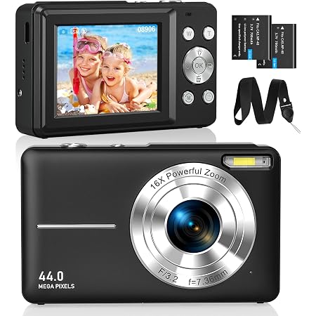 Fotocamera Digitale Per Bambini 4K Con Scheda 32GB - Compatta Point And Shoot Con Zoom 16x, Filtri Divertenti E Custodia - Regalo Per Ragazzi E Ragazze