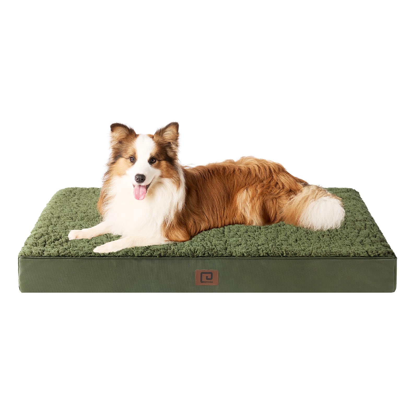 EHEYCIGA Cuccia Cane Interno Taglia Grande XL, (104L x 69W cm) Ortopedica Cuscino per Cani, Cuscino Cane Sfoderabile e Lavabile, Ortopedico Lettino per Cani, Orthopedic Dog Bed, Verde Scuro