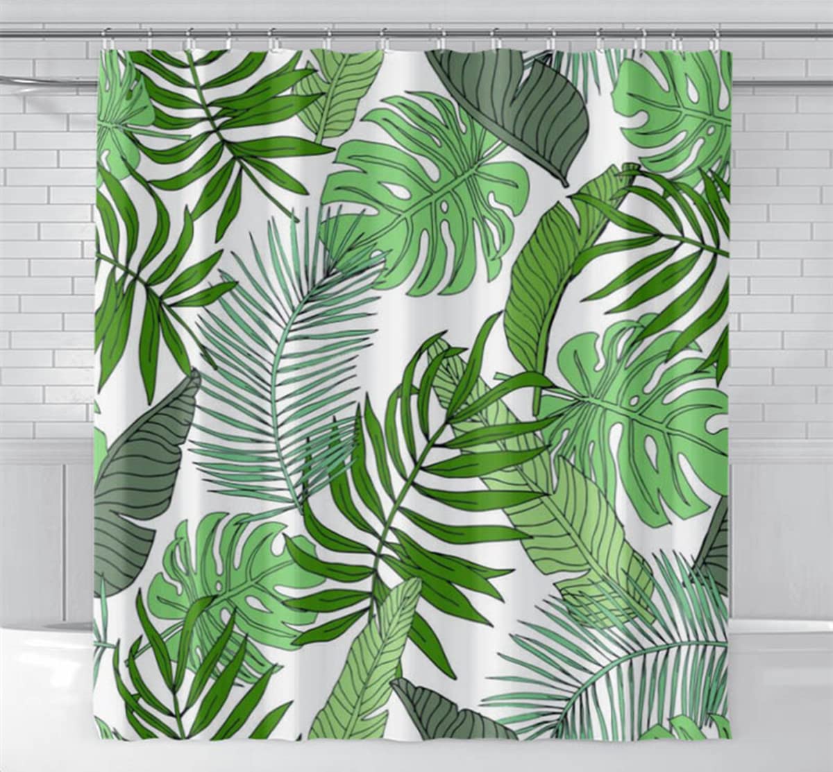 Rideau de séparation pour toilettes et douche tropicale 3D pour une ambiance spa nature