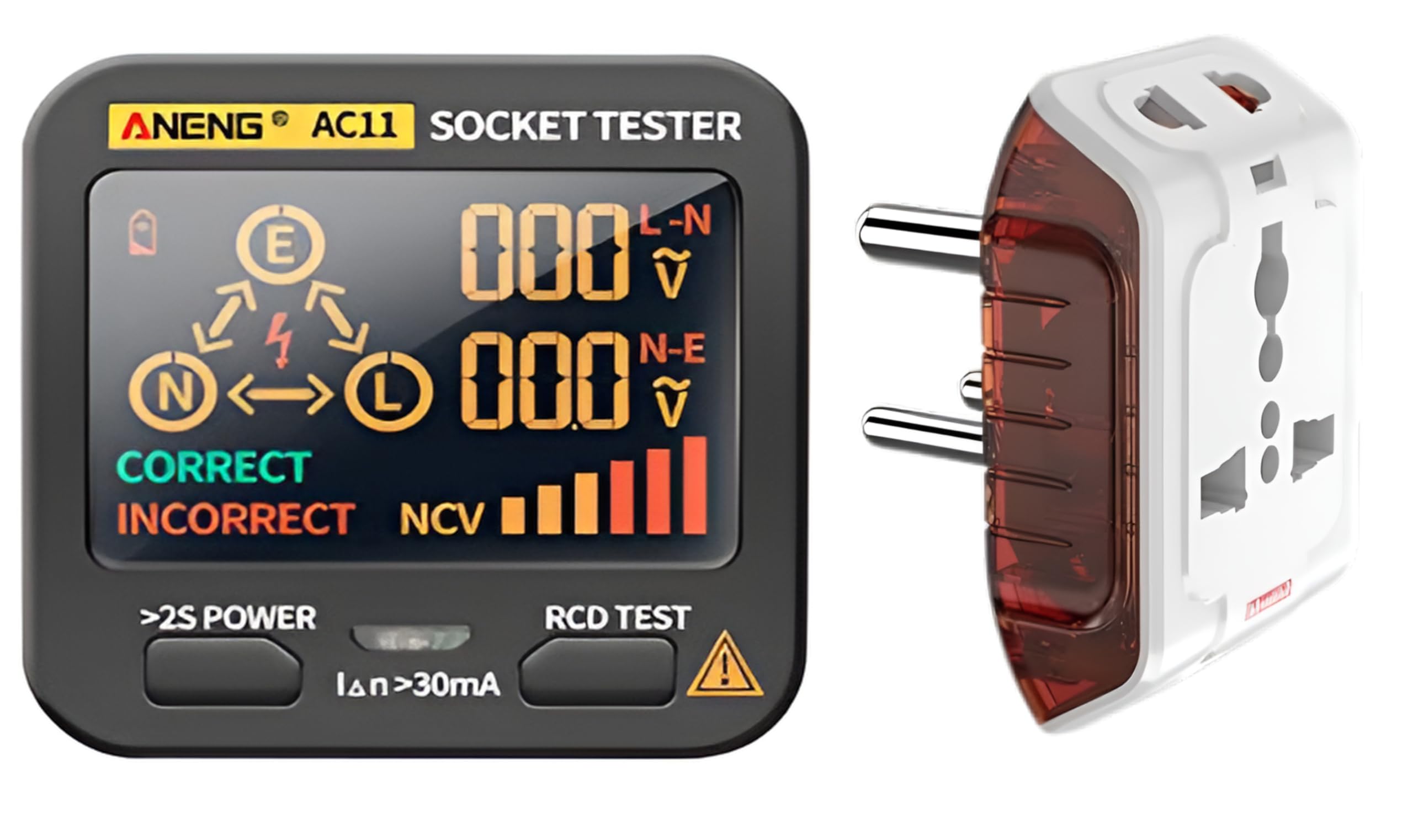 See full amazon price history chart for DeWire RCD Socket Tester, Large Colour Display LCD With Live Voltage And Leakage Voltage, Automatic Earth Neutral Line Wire Check Wall Plug Voltage And Leakage Tester, 230VAC DeWire RCD Socket Tester, Large Colour Display LCD With Live Voltage And Leakage Voltage, Automatic Earth Neutral Line Wire Check Wall Plug Voltage And Leakage Tester, 230VAC (B0DCW233SQ) Amazon Price History, Amazon Price Tracker
