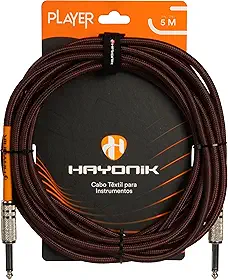 Cabo para Instrumentos Player P10 Textil 5M Marrom Hayonik