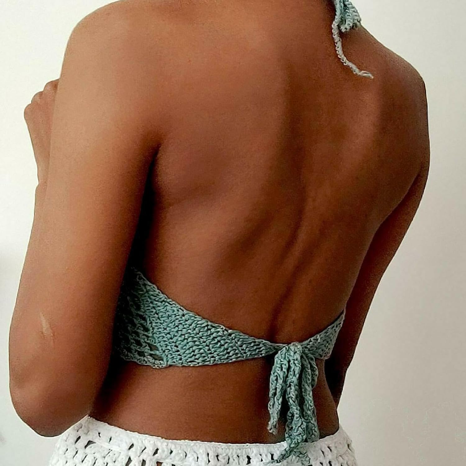 Crochet Halter Tops for Women Backless Camisole Knit Bra Tops Bralette Summer Beachwear - Image 4