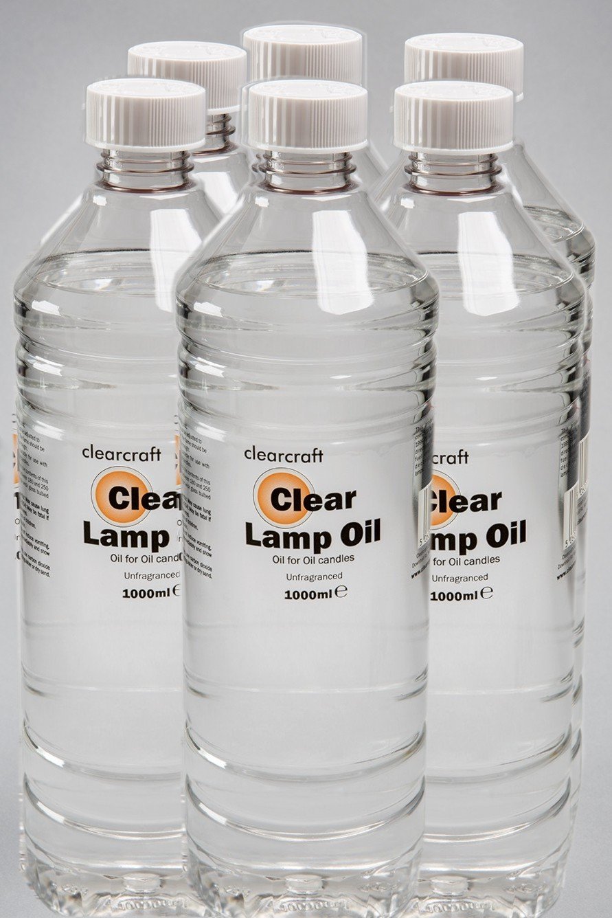 Pack of 6 x 1 Litre Smokeless and Odourless Clear Lamp Oil - with Free Funnel
