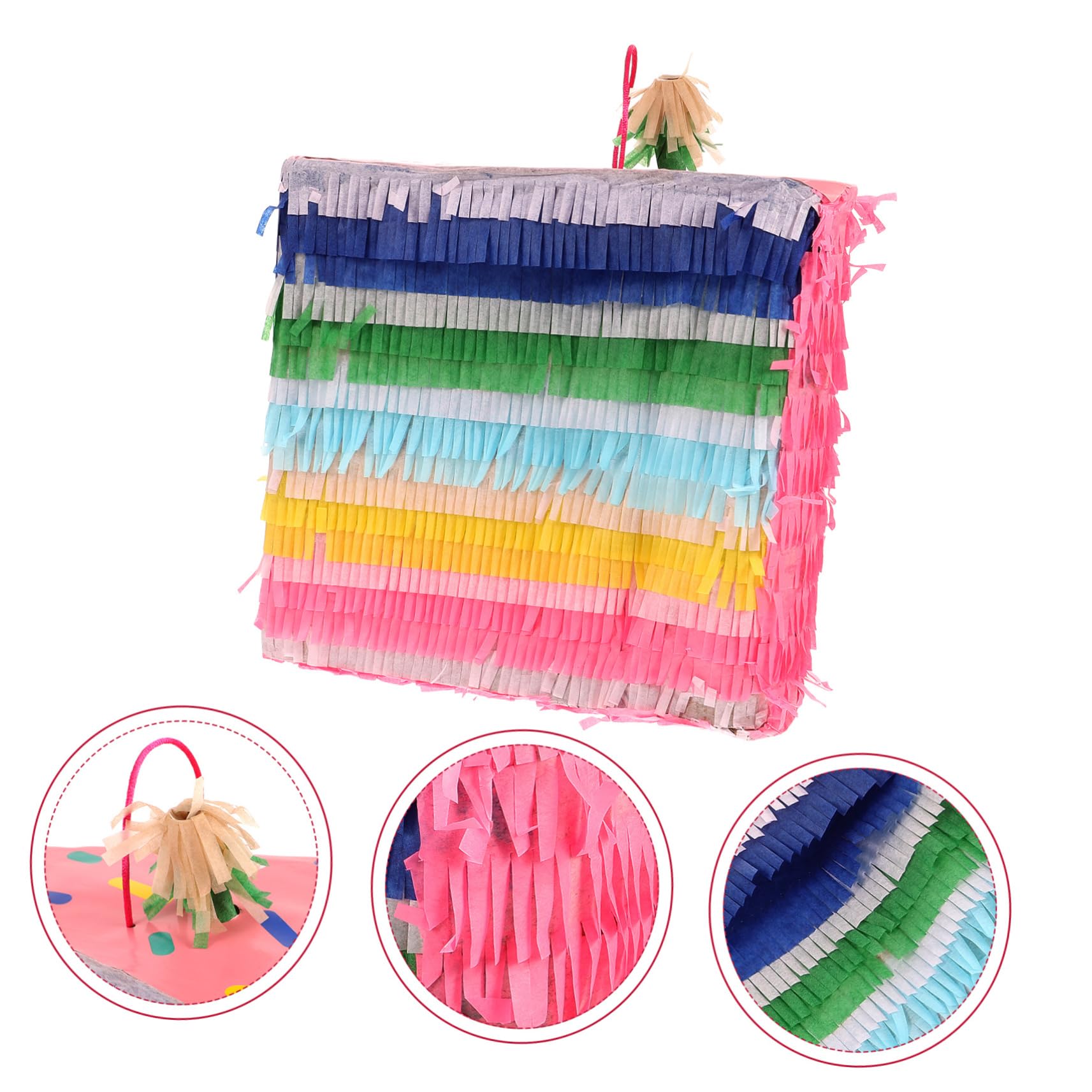 Cabilock Piñata De Fiesta Pastel 3d Colgante Papel Práctico Para Niños Cumpleaños Decoración Rellena De Dulces Accesorio Suministros Para Juegos