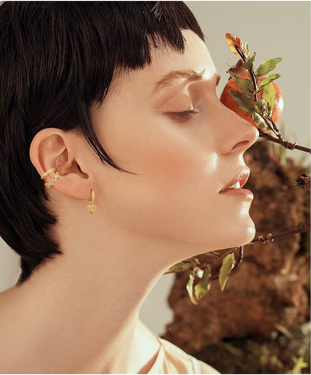 Ear Cuffs for Women - CZ Paved Hoop Conch Cuff Earrings for Men - Sparkle Rhinestones Clip On Wrap Earrings Non Pierced - Image 7