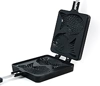 Vista 5 de CookKing - Panquequera con forma de pez Taiyaki japonés, normal, Negro