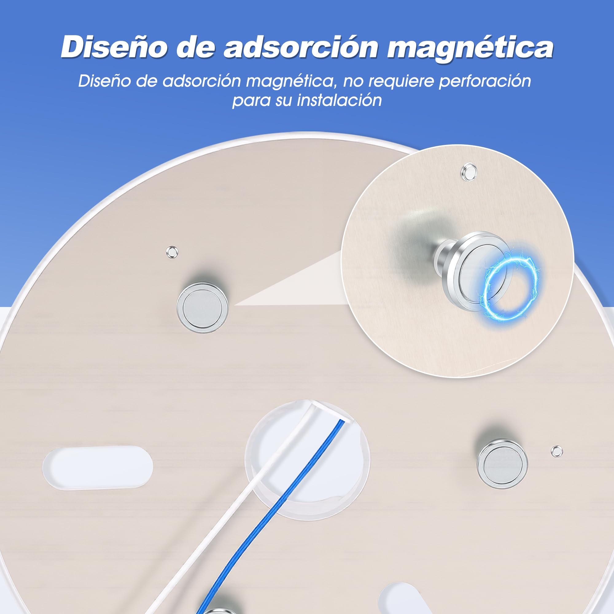 Kit de Luz del Ventilador de Techo LED de 6.3 Pulgadas Magnética de 24W Dimmable 3CCT 3000K 4000K 6000K Techo Ventilador Panel de Reemplazo de Luz (230V)