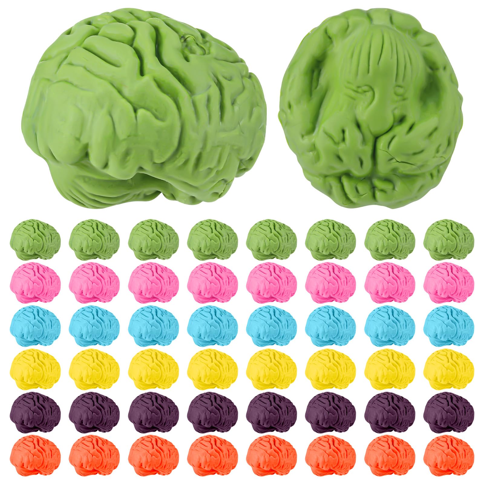 Gilprop 48 Stück Gehirnförmige Radiergummis, Großpackung, 2,5 cm, Mini-Radiergummi, für den Schulanfang, Party, Gastgeschenk, lustiges Klassenzimmer-Zubehör, niedliche Geschenke für Studenten, Lehrer