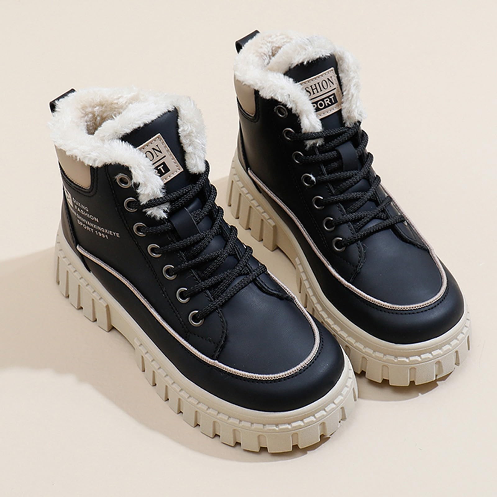 Apres Ski Femme Bottes De Neige Après Bottines Bottine Hiver Chaudes Boots Imperméable Botte Chaussure Chaussures Montantes Randonnée Pour Fourrée Chaude D'hiver Raquettes À Adulte Apres-Ski