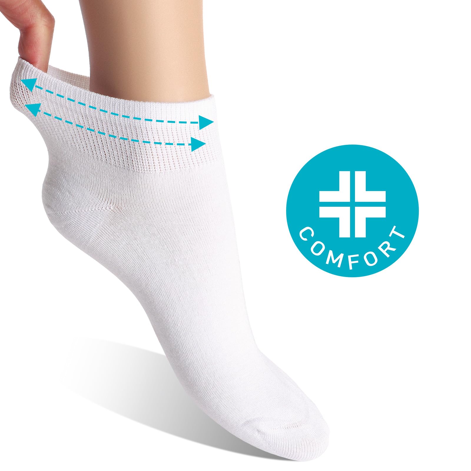 alber's SALUS BAMBOO MINI - 5 Paia di Calzini Corti Bambù Donna, Comfort No-Stress, Morbidi e Naturali per Piedi Sensibili