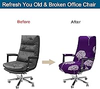 Vista 5 de WOMACO Fundas para silla de oficina, fundas elásticas para silla de computadora con fundas para reposabrazos, fundas universales para silla de jefe