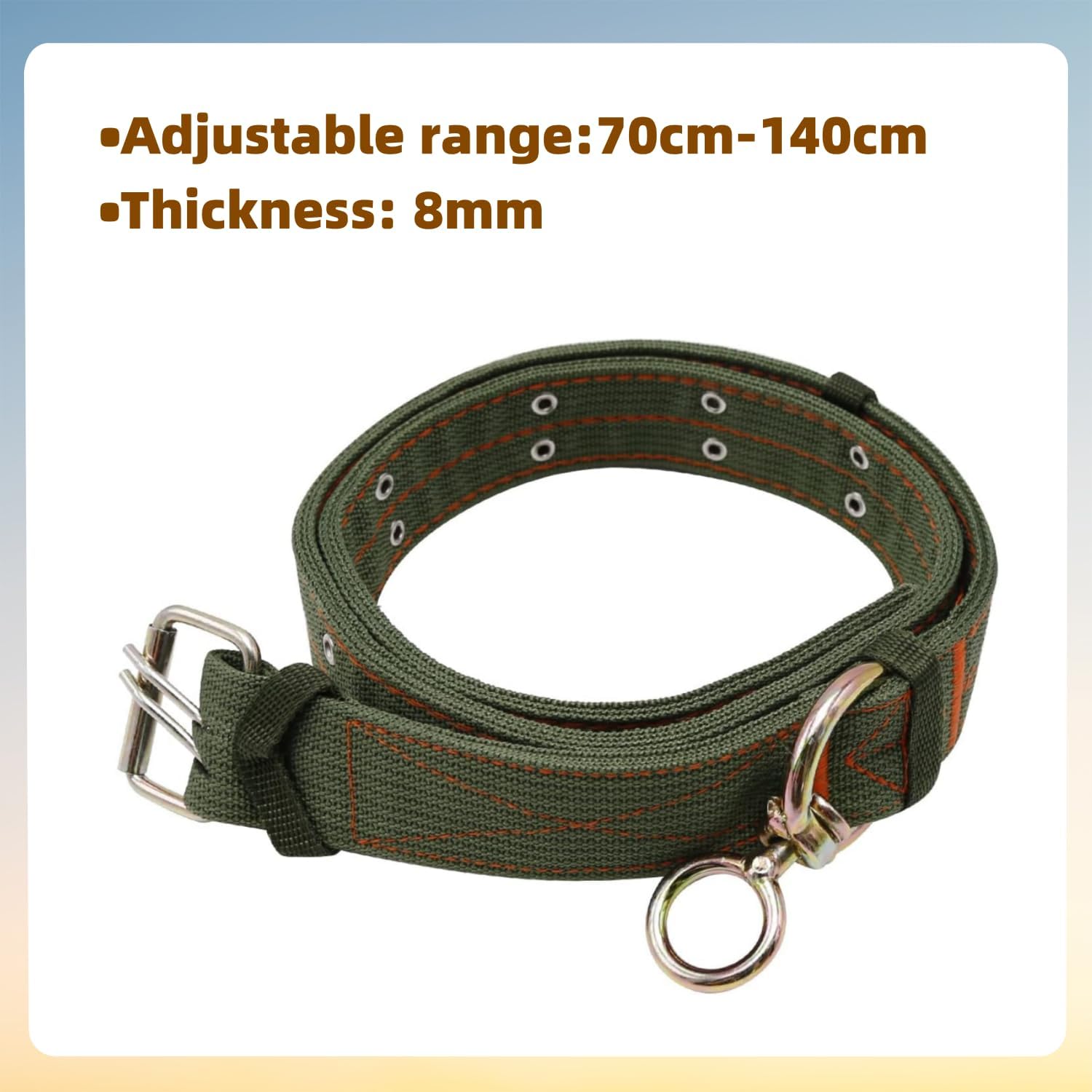 59 Inch Adjustable 4-Layer Nylon Thickened Cow Collar with 2-Rows Metal Buckle and Traction Chain for Dogs, Cow, Sheep, Horse, Goat, Camel