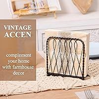 Vista 2 de NIKKY HOME Vendimia Entrelazado Metal Servilletero Decorativo Vertical Pañuelo Dispensador - Negro