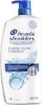 Head & Shoulders Anti-Dandruff Shampoo, 1% Pyrithione Zinc, Flake Control, Classic Clean, Moisturizing, Daily Use, Fresh Scent, 835 mL
