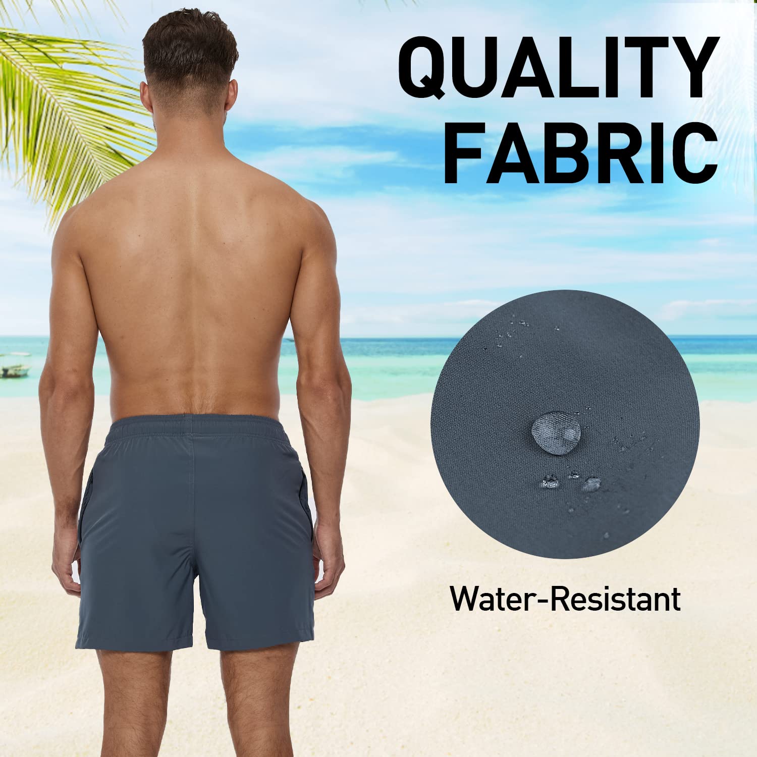 Arcweg Pantaloncini da Bagno Uomo Asciugatura Veloce Calzoncini da Bango Mare Beach Costume da Bagno Fodera Rete con Taschino e Coulisse Trunks