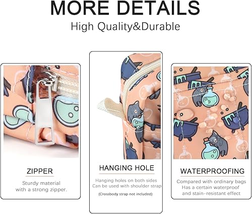 Miniatura 15 de Organizador multifuncional de cartera, bolsa de viaje impermeable con cremallera, estuche de almacenamiento de suministros de diario para cuadernos