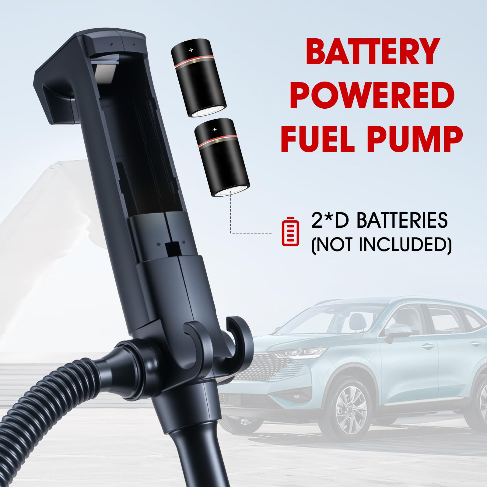 Bomba de transferencia de líquido a pilas, bomba eléctrica de sifón de líquido 2.6GPM para Gasolina Diesel