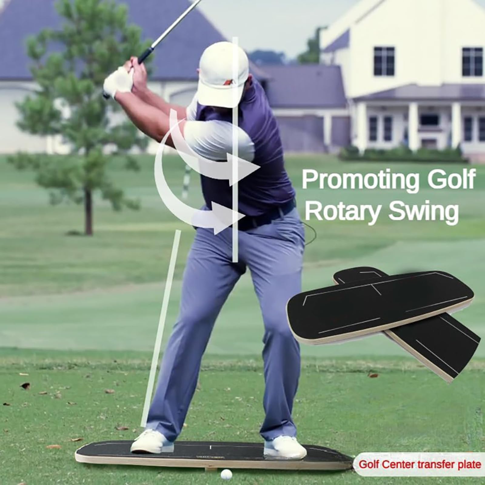 Golf Swing Pressure Board, Golf Center Gravity Transfer Plate, Golf Balance Board Trainingshilfe mit Sprachaufforderungsfunktion, Golf Balance Rod Trainingsausrüstung, Golf Swing Pressure Plate