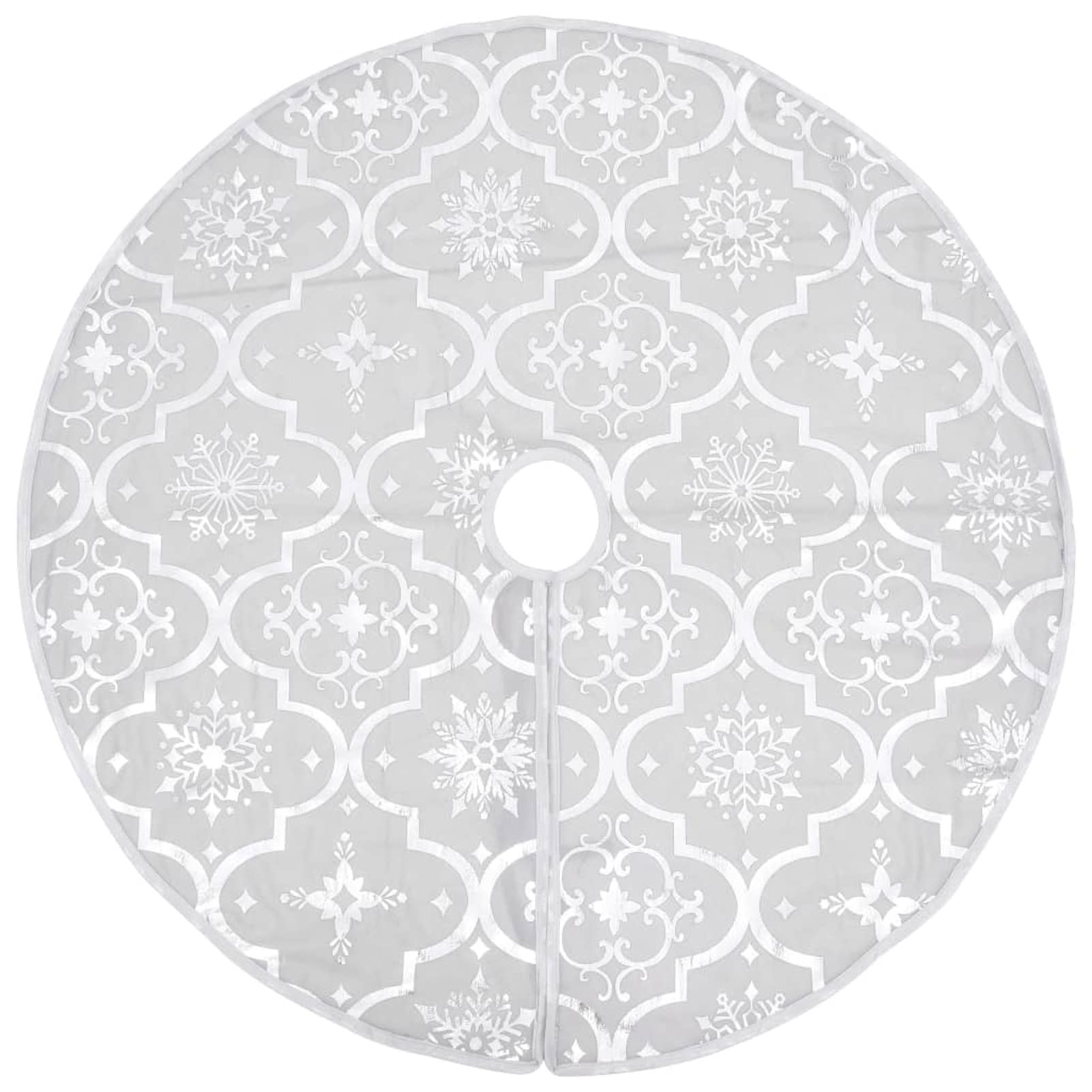 Gecheer Jupe de sapin de Noël de luxe et chaussette en tissu blanc 150 cm, couverture de sapin de Noël, jupes de décoration d'arbre de Noël ornements TY-1