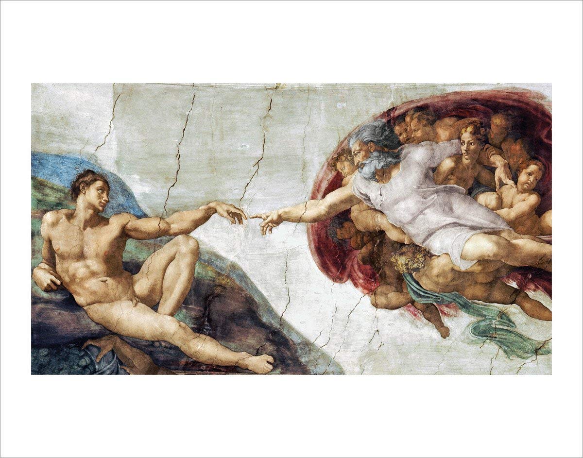 HUNTINGTON GRAPHICS The Creation of Adam Hands by Michelangelo Mini Poster - 14.5" x 11.5" Laminated