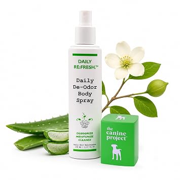 Daily Refresh De-Odor Dog Spray, No-Rinse Cleanser for Skin & Coat | Cleanses, Moisturizes, Deodorizes Between Baths, With Aloe, Soap Bark, Essential Oils & Calming Scent