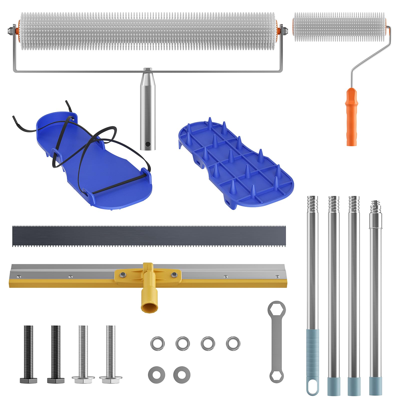 Zyncove Kit de revestimiento de suelos, rodillo de ventilación + zapatos con puntas de epoxi + rascador vertical Rascador para grandes superficies