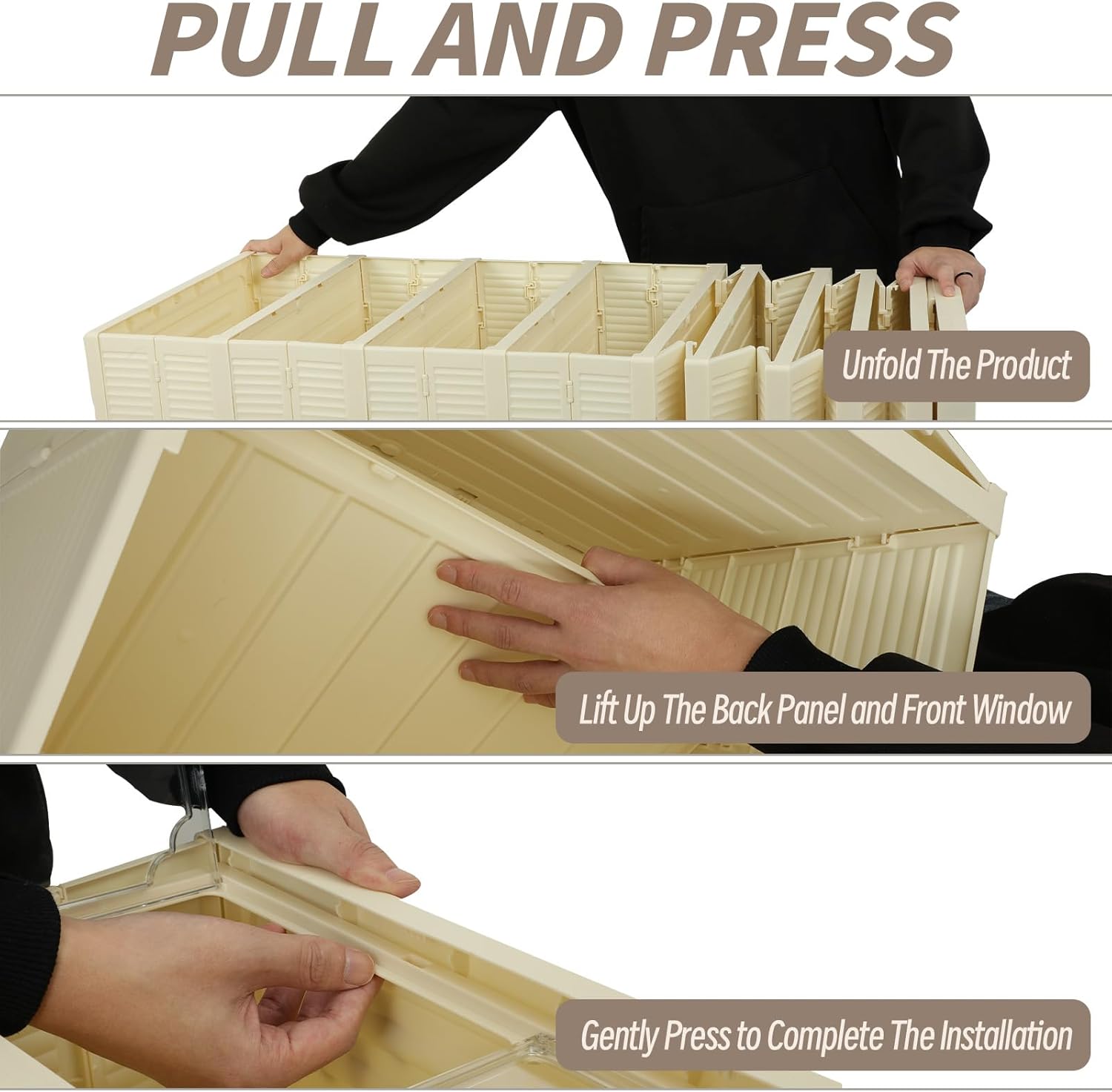 FAHKNS Shoe Storage Box, 9 Tiers Easy Assembly Foldable Plastic Shoe Rack with Clear Door, Stackable Shoe Storage Bins Shoe Organizer for Entryway Closet