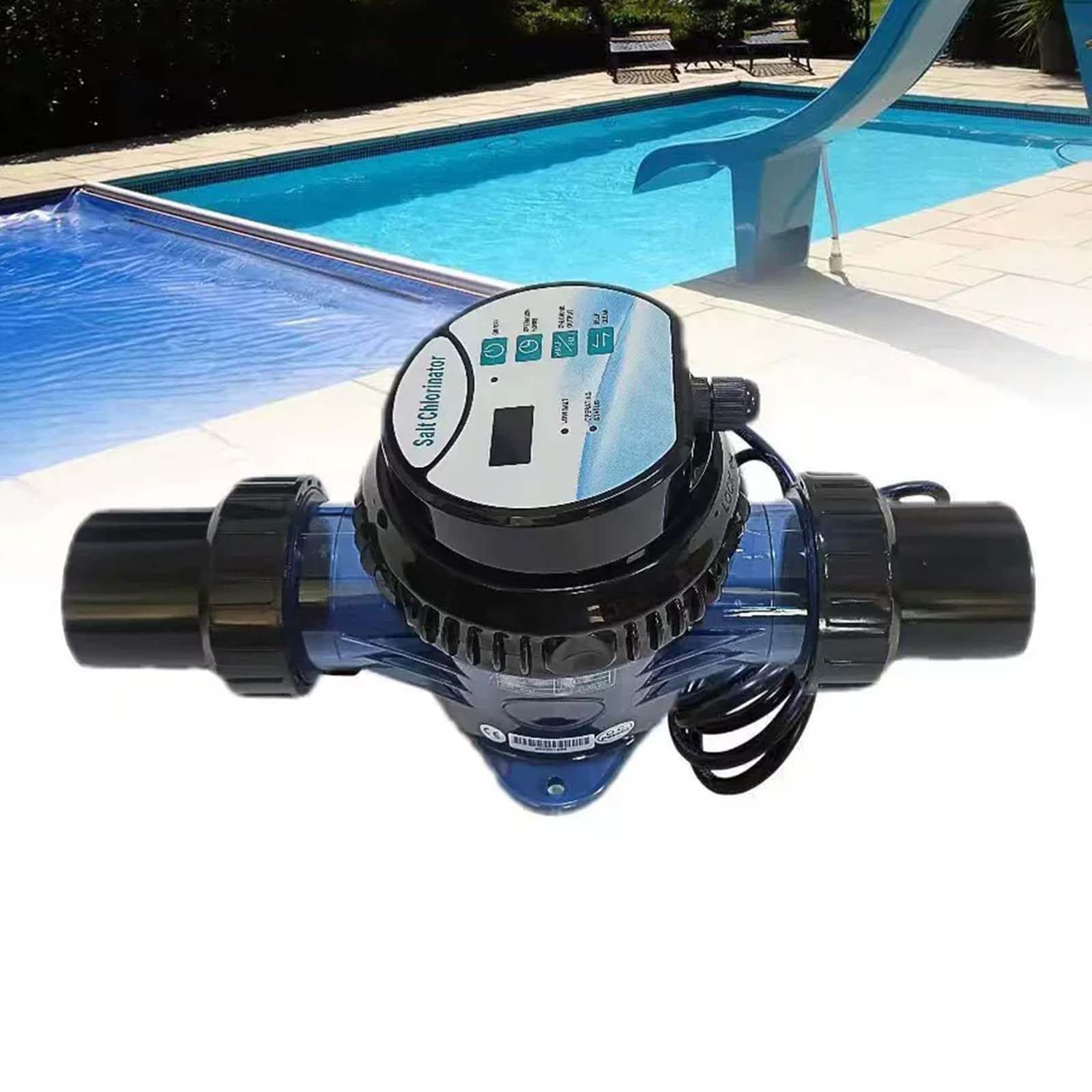 DPLWJPP Saltwater Pool Chlorinator for Inground Pools Electrolytic Salt Chlorine Generator with Water Flow Protection Control for Pools and Hot Tubs Salt Chlorinator ECR6
