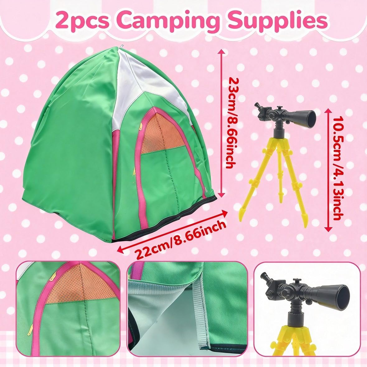 43 Pcs Dolls Travel Camping Tent Compatible with Barbie - Image 3