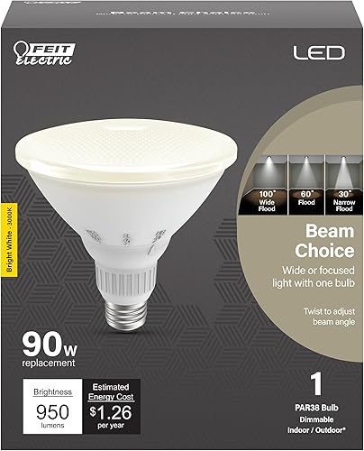 Miniatura 2 de Feit Electric IntelliBulb BeamChoice - Bombilla LED reflectora, interiorexterior, PAR38 en base E26, 90 CRI, regulable, equivalente a 90 vatios,