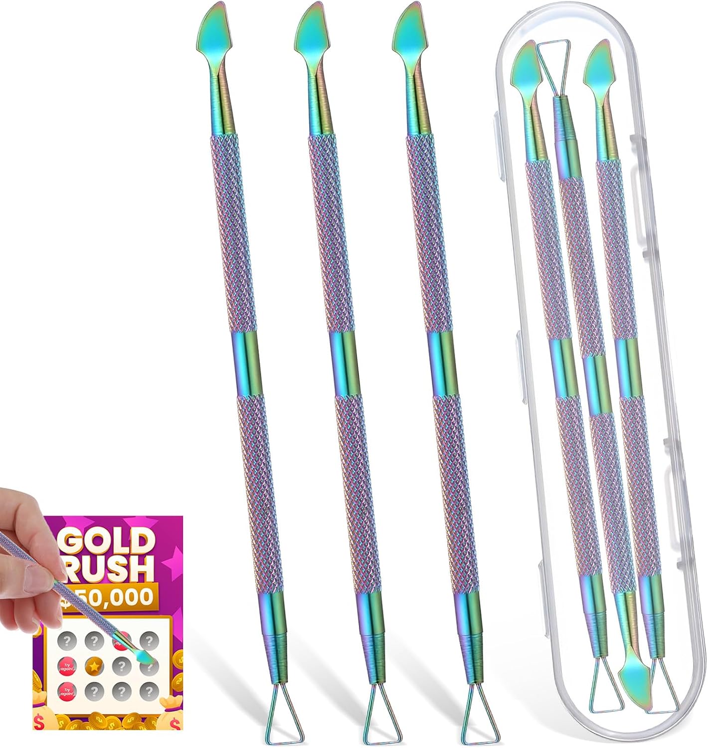 Tyqour 3PCS Lottery Ticket Scratcher Tool, Metal Lottery Scratcher Tool, Multi-use Scratcher Label Scraper for Stickers, Labels and Gift Cards Scratch Off Tool