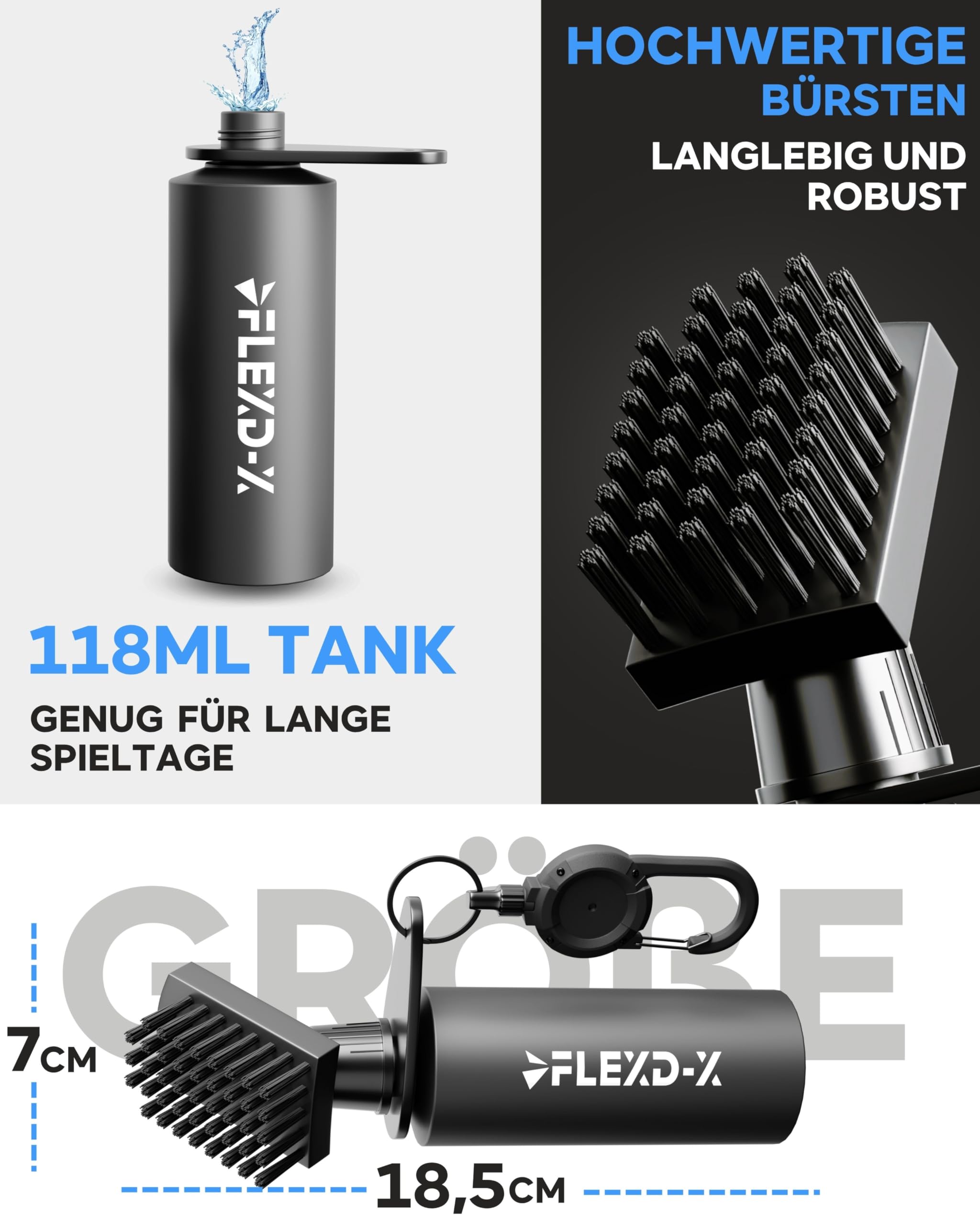 Wasser Golf Bürste mit ausziehbarem Karabiner