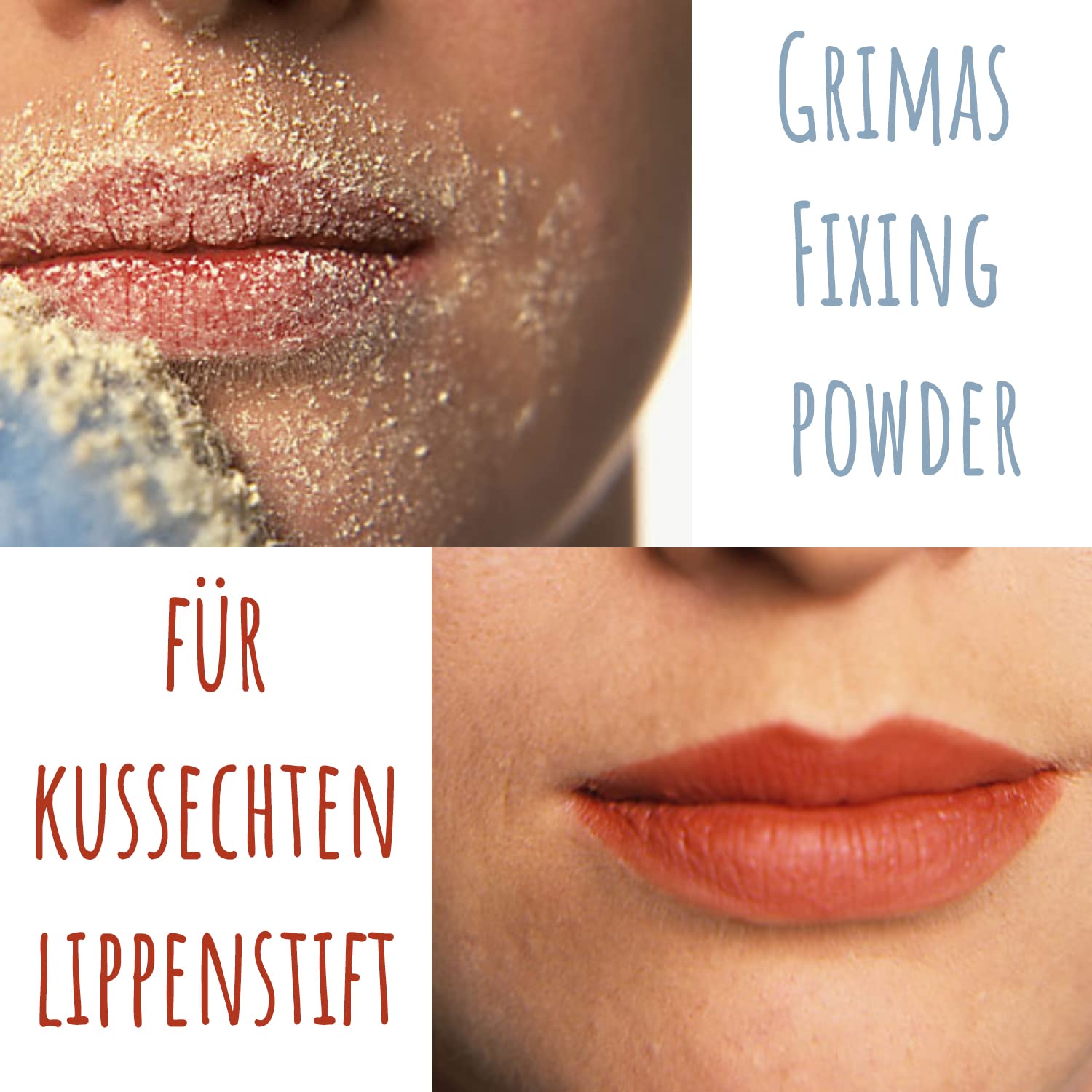 GRIMAS Fixing Powder, 60g, transparenter, wasserabweisender Fixierpuder für Camouflage, Cremeschminke, Theaterschminke, Lippenstift und mehr, unparfümiert, vegan, hautschonend
