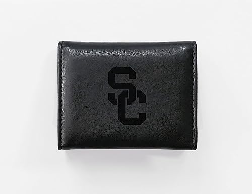 Vista 366 de Rico Industries NCAA - Cartera triple grabada con láser y tres pliegues grabada con láser, accesorio para hombre Negro