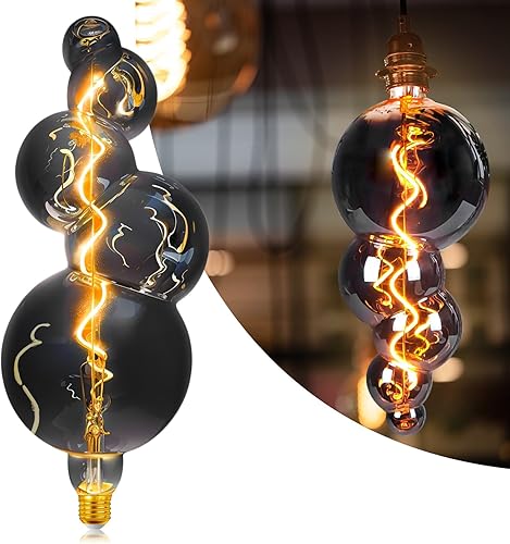 Bombillas LED decorativas vintage de 40 W, bombilla Edison, filamento LED especial de 4 W, luces cálidas electrochapadas de gran tamaño de 2700 K,