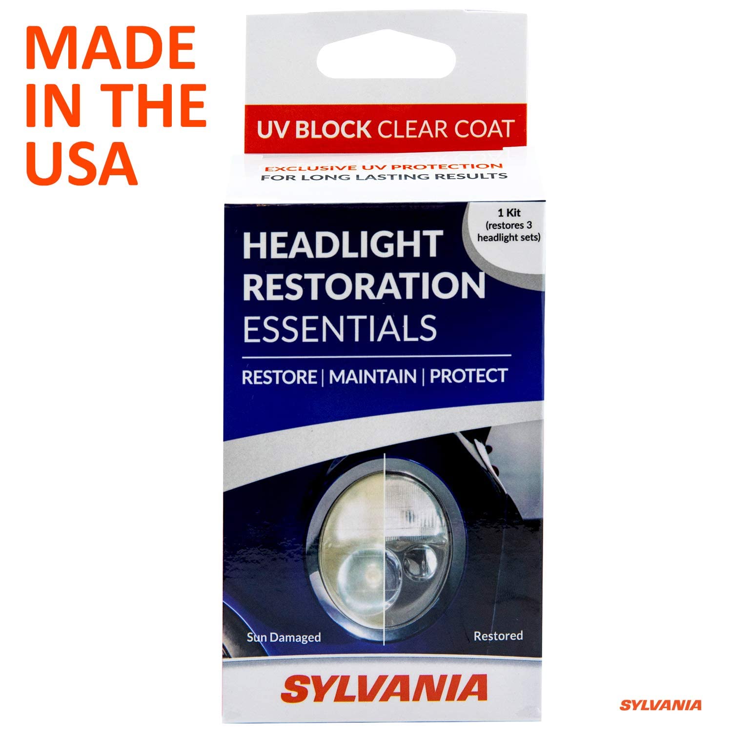 SYLVANIA Headlight Restoration Essentials Kit UV Block Clear Coat, Most Important Step to
