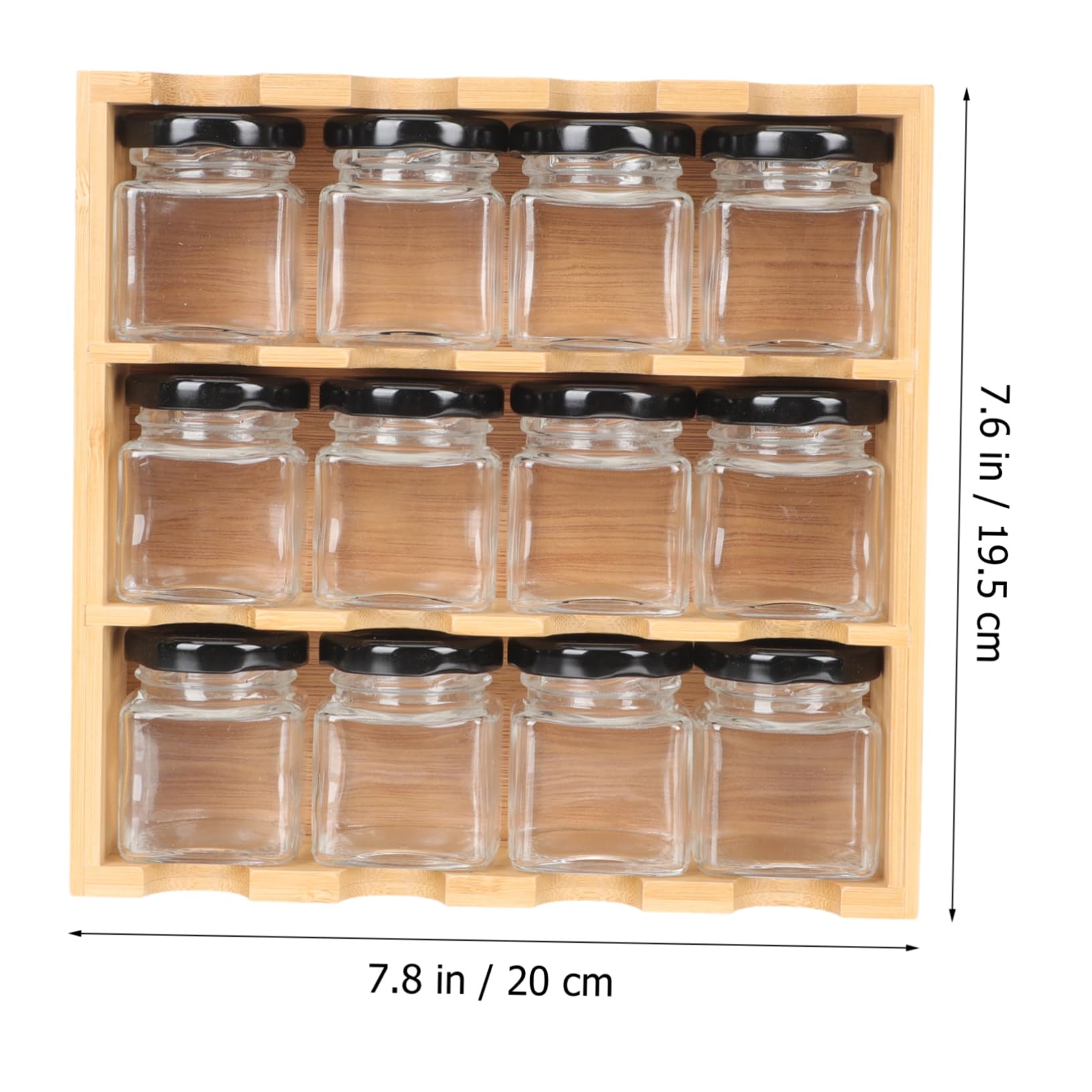 Cabilock Mensola Grande Capacità in Legno e Vetro Porta Spezie Struttura a Livelli per Organizzare Barattoli e Contenitori di Condimenti per Cucina