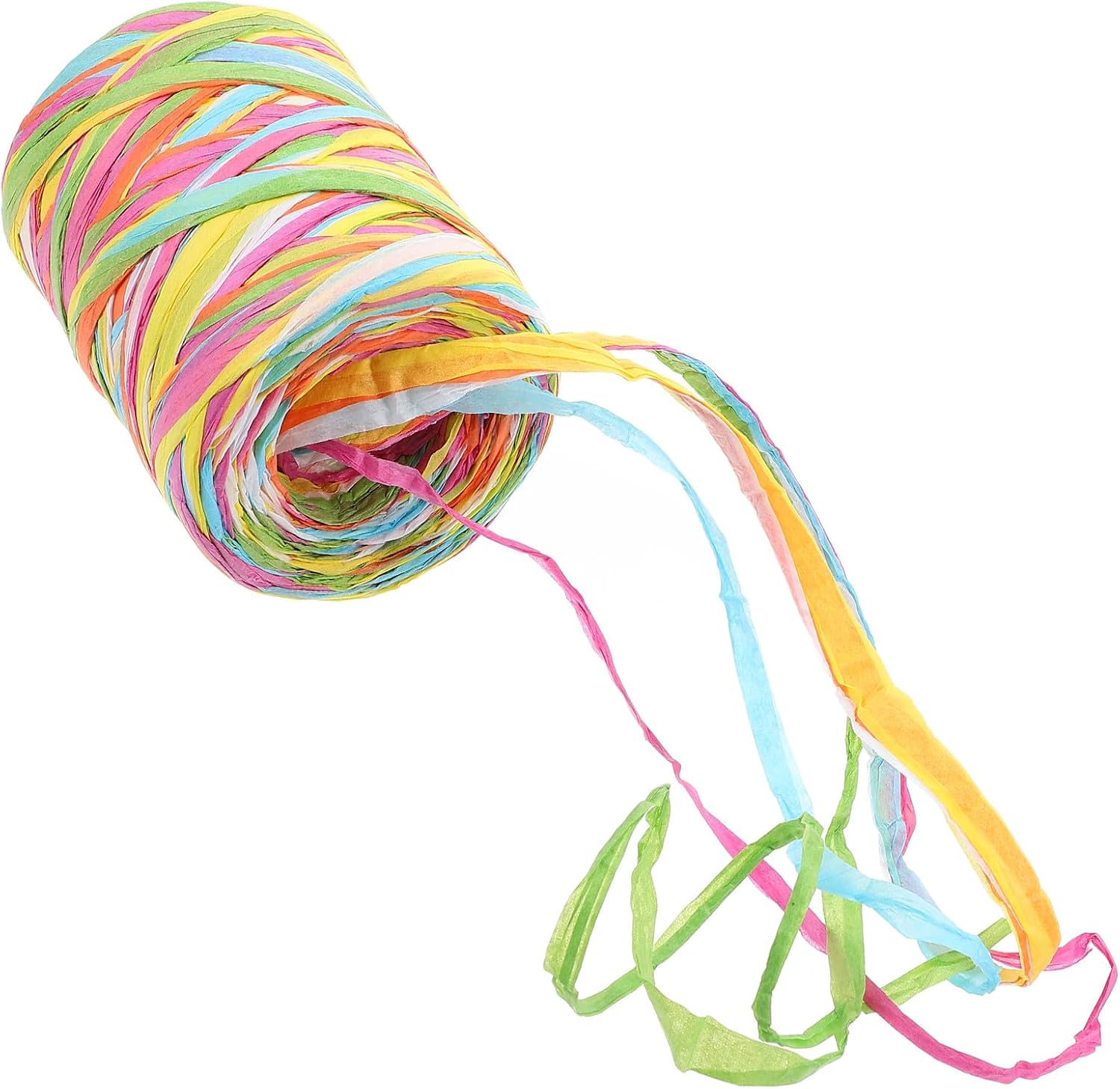 GARVALON Raffia Paper Ribbon Twine String 80m 6 Colors DIY Craft Packing Rope for Art Projects and Floral Wrapping