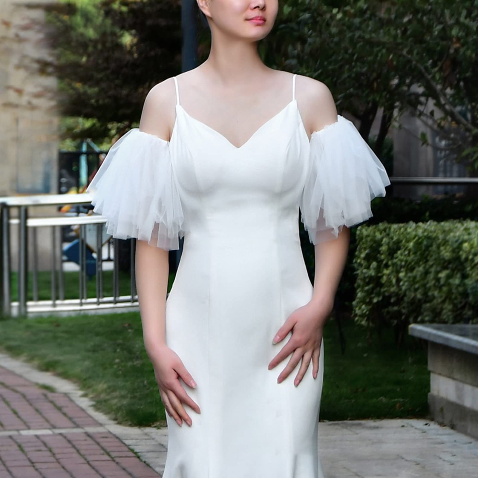 Amazon.com: Zaagot Bridal Dress Sleeves White Removable Formal Dress Puff  Sleeve Wedding Accessories Marriage Party Photoshoot Supplies : Clothing,  Shoes & Jewelry