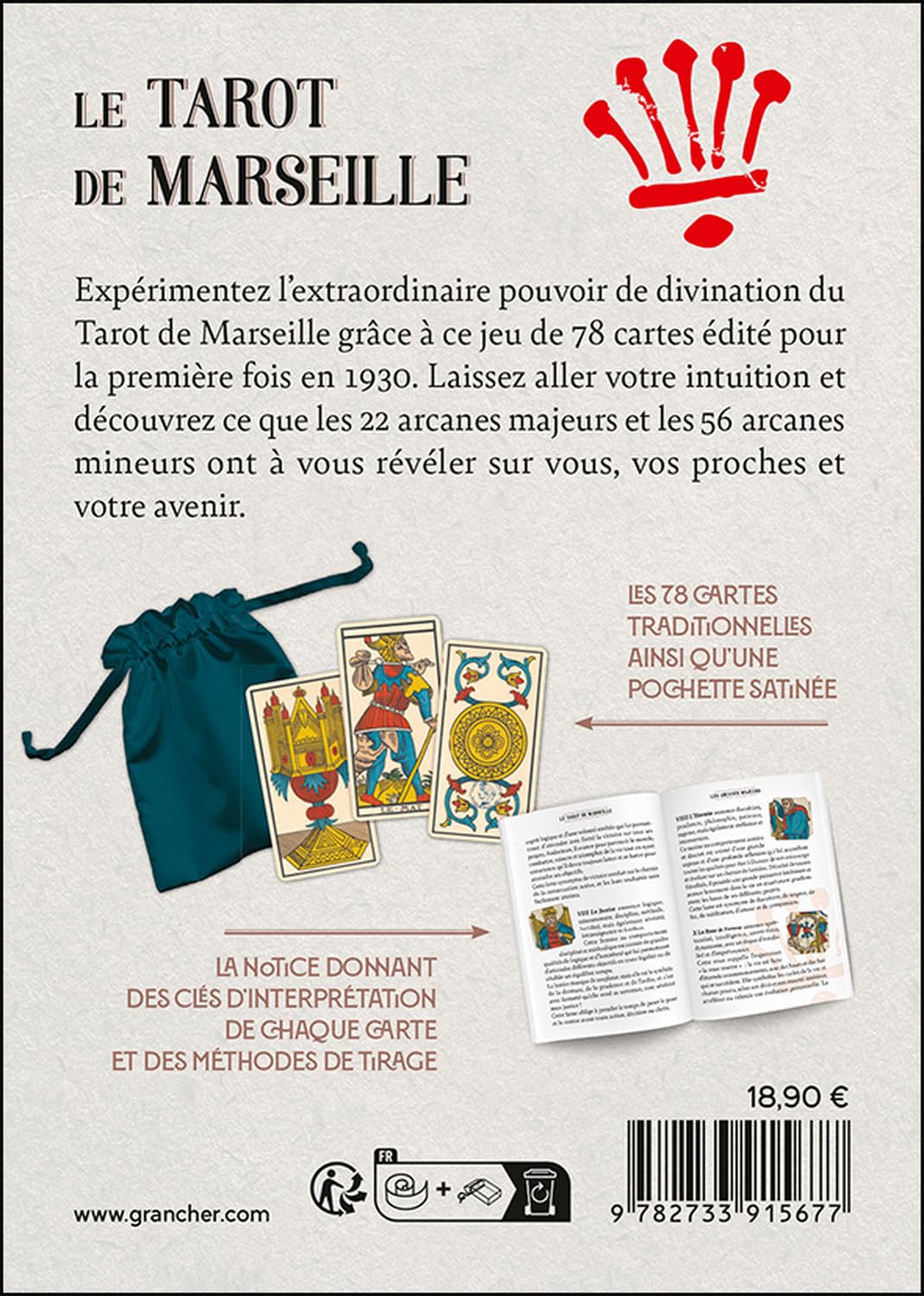 Le Tarot de Marseille: Les 78 cartes traditionnelles & 1 notice