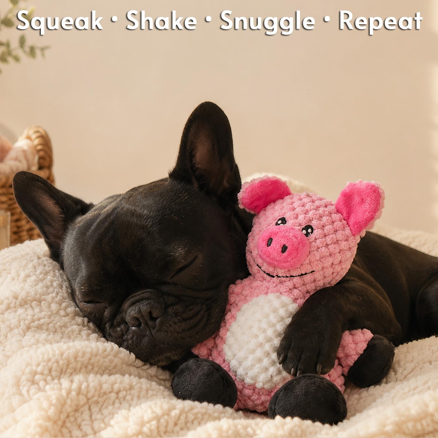 Glory To Dog Barnyard Pig - Juguete de peluche para perros de raza pequeña