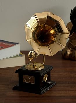 eCraftIndia Antique Music Decorative Canon Brass Showpiece (10 cm x 10 cm x 23.75 cm, Red and Brown) - image, photos