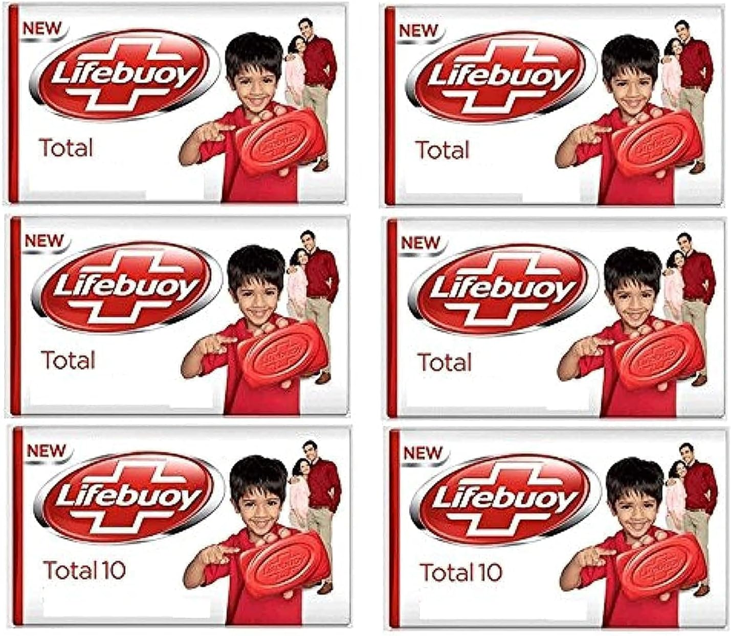 6 x Bars Of Lifebuoy Total Action Family Soap Bar Deep Cleansing Hand Body Soap