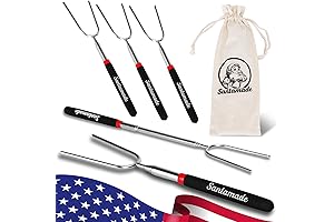 Marshmallow Roasting Sticks Set of 5 -Telescoping Smores Sticks for Fire Pit,...