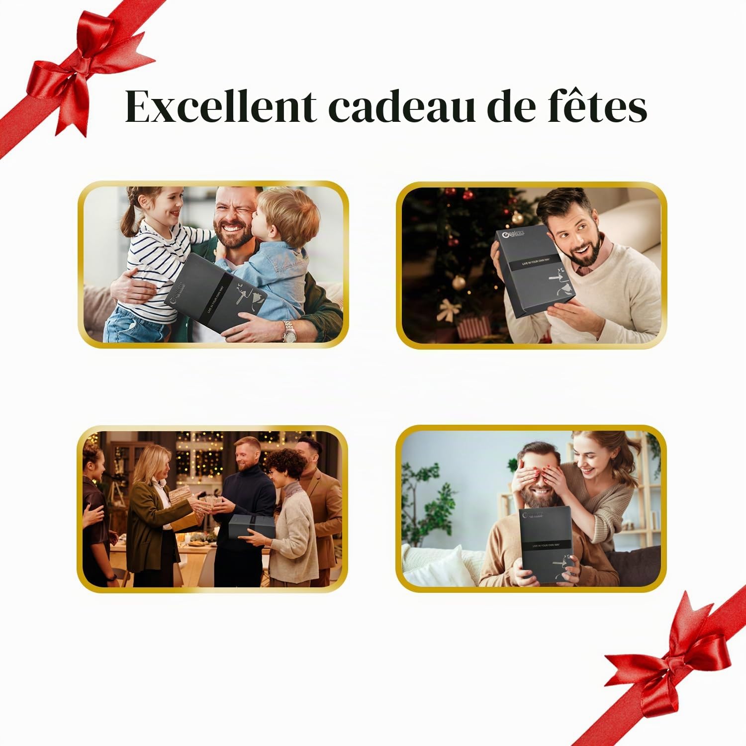 Boîte a Cigare, Étui a Cigare en Cuir avec Briquet, Cave a Cigare de Voyage avec Humidificateur pour 6 Cigares, Superbe Cadeau pour Hommes (Cigare Non Inclus)